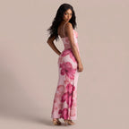 Valeria – vestido largo entallado con estampado floral