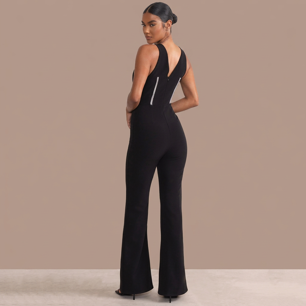 Noemia – mono negro estructurado con detalle brillante