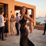 Alina – vestido con encaje y corte lateral